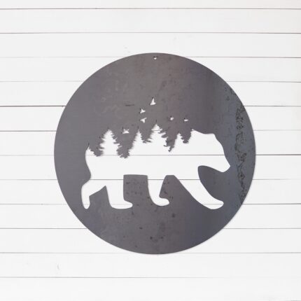 Bear Art |  | Nursery Decor | Nature Decor | Nature Wall Art | Metal Art | Housewarming Gift | Christmas Gift | Wall Art | Metal Sign