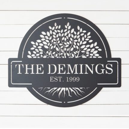 Personalized Family Tree Name Sign | Metal Last Name Sign | Wall Sign | Family Name Sign | Wall Decor | Anniversary Gift | Tree Of Life