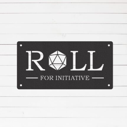 Roll For Initiative Sign | D20 Decor | D20 Home Decor | D20 Gifts | D20 Art | Metal Sign